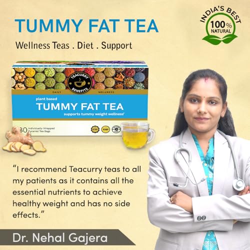 Image of Teacurry Tummy Fat Tea (30 Tea Bags | 1 Month Pack) - Lose Weight Around your Belly | Slim Belly | For Men and Women
