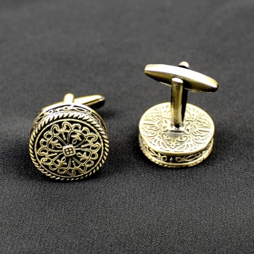 Classic Solid Brass Cufflinks for Men With Walnut Transparent Lid Organizer Case, Wedding Gift, Engagement Gift, Father's Day Gift4