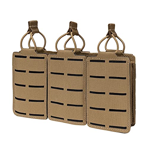 IDOGEAR Sacca Tattico Triple Magazine Tasca Molle Portariviste Caricatore Sacchetto per Riviste per Fucile 5.56 mm Magazines (Coyote Brown)