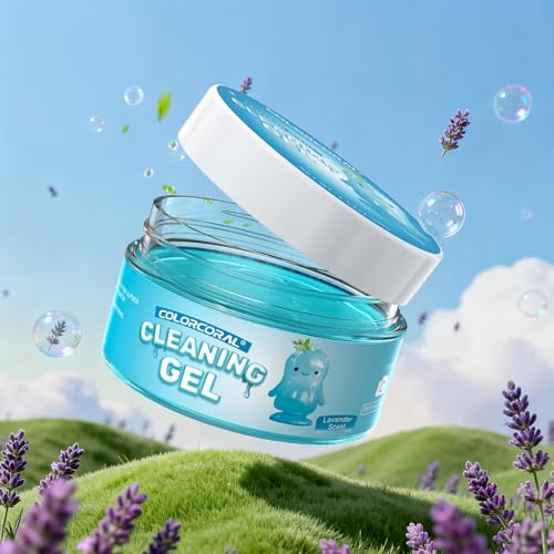 COLORCORAL Car Cleaning Gel, Lavender Scent, Reusable, Blue