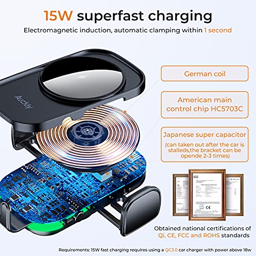 Auckly-15W-Fast-Qi-Wireless-Car-Charger-Electromagnetic-Sense-Car-Wireless-Charger-Automatic-Phone-Suction-Holder-Dashboard-Mount-Compatible-for-S20S21for-iPhone-1213-Pro-Max-Mini11XSXR-etc