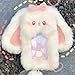 TENYELE Plush Rabbits Card Holder Lovely Photo Card Holder Cartoon Animal Card Sleeve
