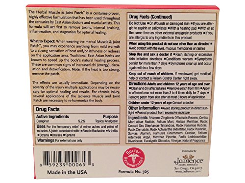 Jadience Patch For Muscle & Joint Pain Relief: 5/Box | Dit Da Jow Formulas For Sore Neck, Back, Shoulders, Arms, Hands, Wrists, Hips, Legs, Knees & Feet | Natural Analgesic | Hypoallergenic #TOP1