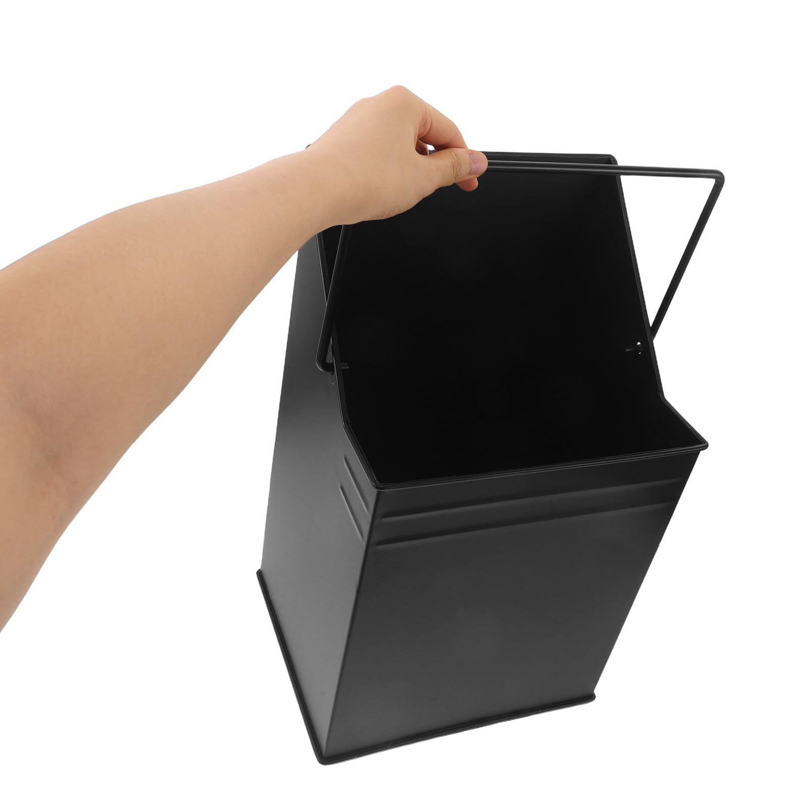POPETPOP Cubo para Restos de Chimenea de Hierro Negro con Pala y Cepillo