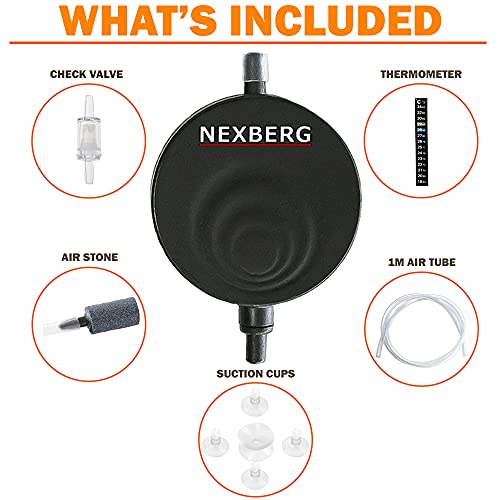 NEXBERG Aquarium Pumpe Super Leise Luftpumpe <35dB Mini Sauerstoffpumpe Luft-Pumpe für Aquarien mit bis zu 50L… - Afbeelding 8
