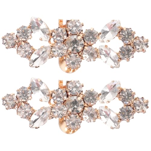 Holibanna Accesorios 2pcs Moda Rhinestone Hebilla Clips para Zapatos Boda Novia Clip Zapatos Bling Decoración Dorada Zapatos Accesorios de Zapatos Clips para Zapatos Terminados Apliques Oro Rosa