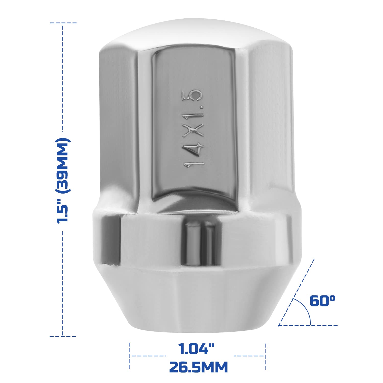 Lichamp 24pcs OEM Lug Nuts 14x1.5 Chrome Original Factory Cone Seat Style M14x1.5 Lugnuts Partial Compatible with 2015-2021 Ford F150 Expedition Lincoln Navigator Wheel Tire Accessories, A6SL