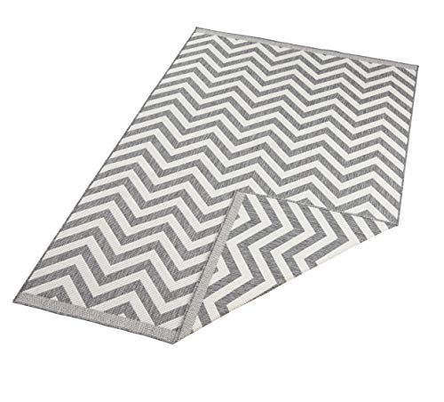 Tapis d'intérieur moderne réversible motif zigzag Palma