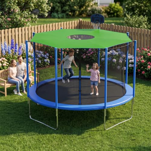 Toldo para trampolín resistente a la intemperie de 14 pies con ajuste para 8 postes 2