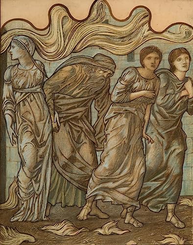 Tableau toile Edward Burne-Jones Lot et ses filles déco salon 60x90cm