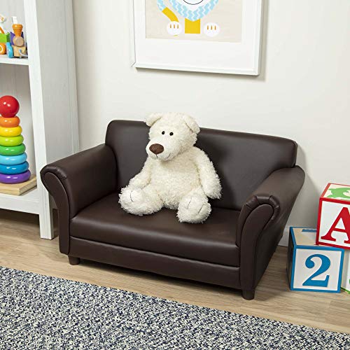 Child's Sofa - Coffee Faux Leather