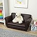 Melissa & Doug Child's Sofa, Coffee, Brown Faux Leather Children's Furniture (Kid-Sized Sofa, 34.4" H x 20.5" W x 18.3" L, Great Gift for Girls and Boys - Best for 3, 4, 5 Year Olds and Up)