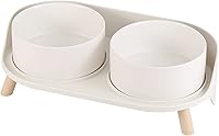 AHX Elevated Ceramic Raised Dog Bowl Set - Double 28.74oz Splash-Proof Feeding Stations, Whisker-Friendly for Small Medium Dogs