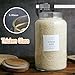 CZHQSMZ Set of 2 Large Glass Jar with Airtight Acacia Lid and 132 Kitchen Pantry Labels, Clear Glass Food Storage Jars Containers for Rice Flour Pasta Sugar Coffee Cookie and More(98 Fl Oz/2800 Ml)