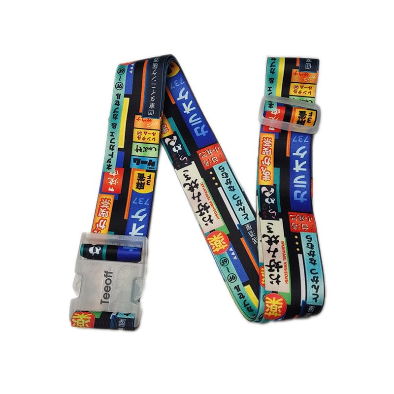 Image of Teeoff 2 Pack Elastic Luggage Straps Adjustable Suitcase Belts Travel Bag Accessories 220CM (Japan Night)