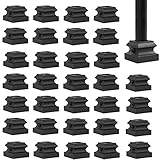 Senmit 5/8 Round Iron Baluster Shoes - Flat Shoe with Screw - for Use with Round Spindles - Set of 3