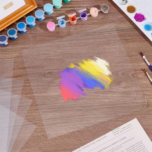 Image of AHANDMAKER 10 Sheets Clear PET Sheet 9.84 x 9.84 Inch Transparent 0.2mm Thin Plastic Sheets Thin Acrylic Panel for Crafts, Picture Frames, Painting, DIY Display