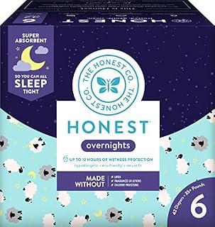 The Honest Company Overnight Sleepy Sheep Diapers | Sustainably Harvested and Plant-Derived Materials