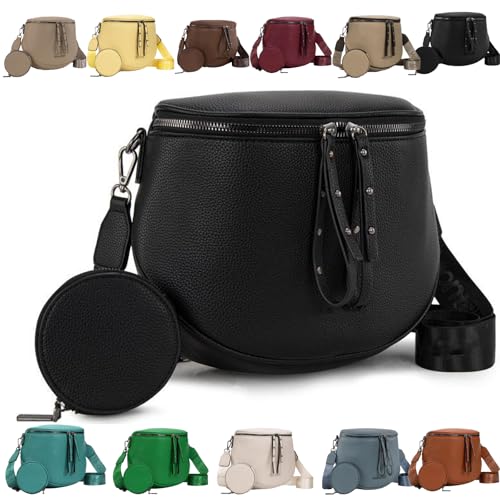 Grand sac banane en cuir noir idéal pour vos voyages et vos festivals