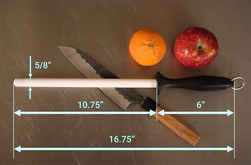 Miniatura 3 de HXT - Varilla de afilar gruesa de cerámica y guías de ángulo, 11 pulgadas resistente a los golpes, grano blanco 1500