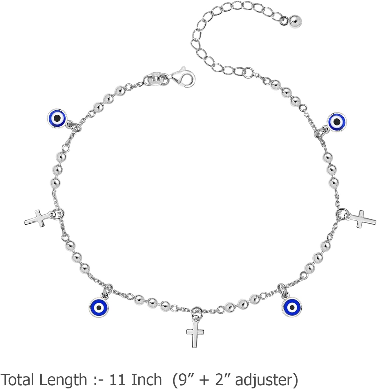 LeCalla 925 Sterling Silver Anklets for Women | Women's Anklet Bracelets Foot Jewelry Gifts for Women | Chain Link Anklets Summer Beach Silver Jewelry Gift