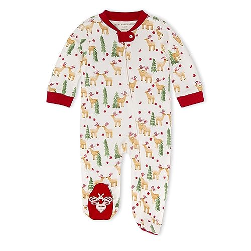 Image of Burt's Bees Baby Boys Sleep and Play PJs, 100% Organic Cotton One-Piece Zip Front Romper Jumpsuit Pajamas