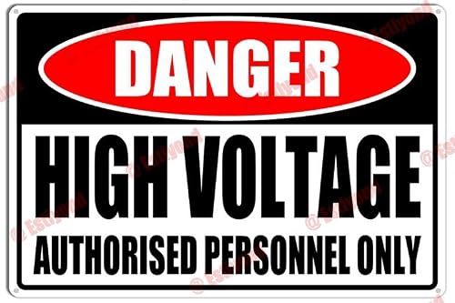 High Voltage Authorised Personnel Only Caution Notice Aluminum Metal Sign 8"x12" For Electricians, Facility Managers - Electrical Zones