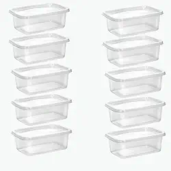 Kit 10 Potes BPA Free 800ml Para Freezer e Microondas COR: Transparente