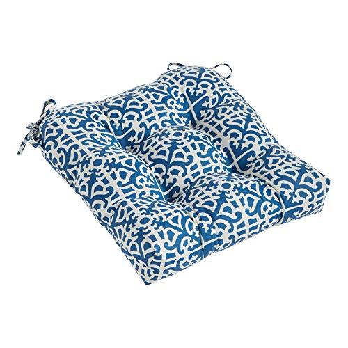 Greendale Home Fashions Outdoor Square Tufted Dining Seat Cushion, Set of 1, Azure