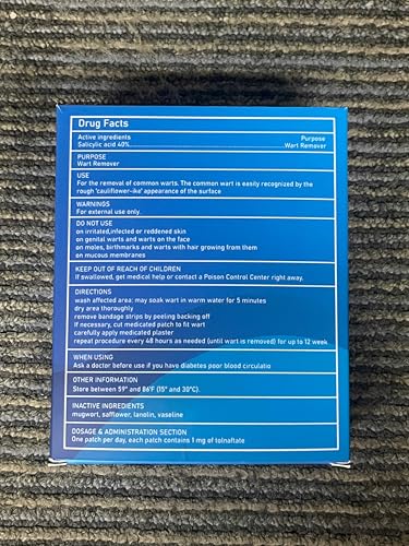 Image of Wart Remover Pads, Maximum Strength One Step Bandages for Hands Neck Feet Fingers, Stays on All Day, 30 Treatments