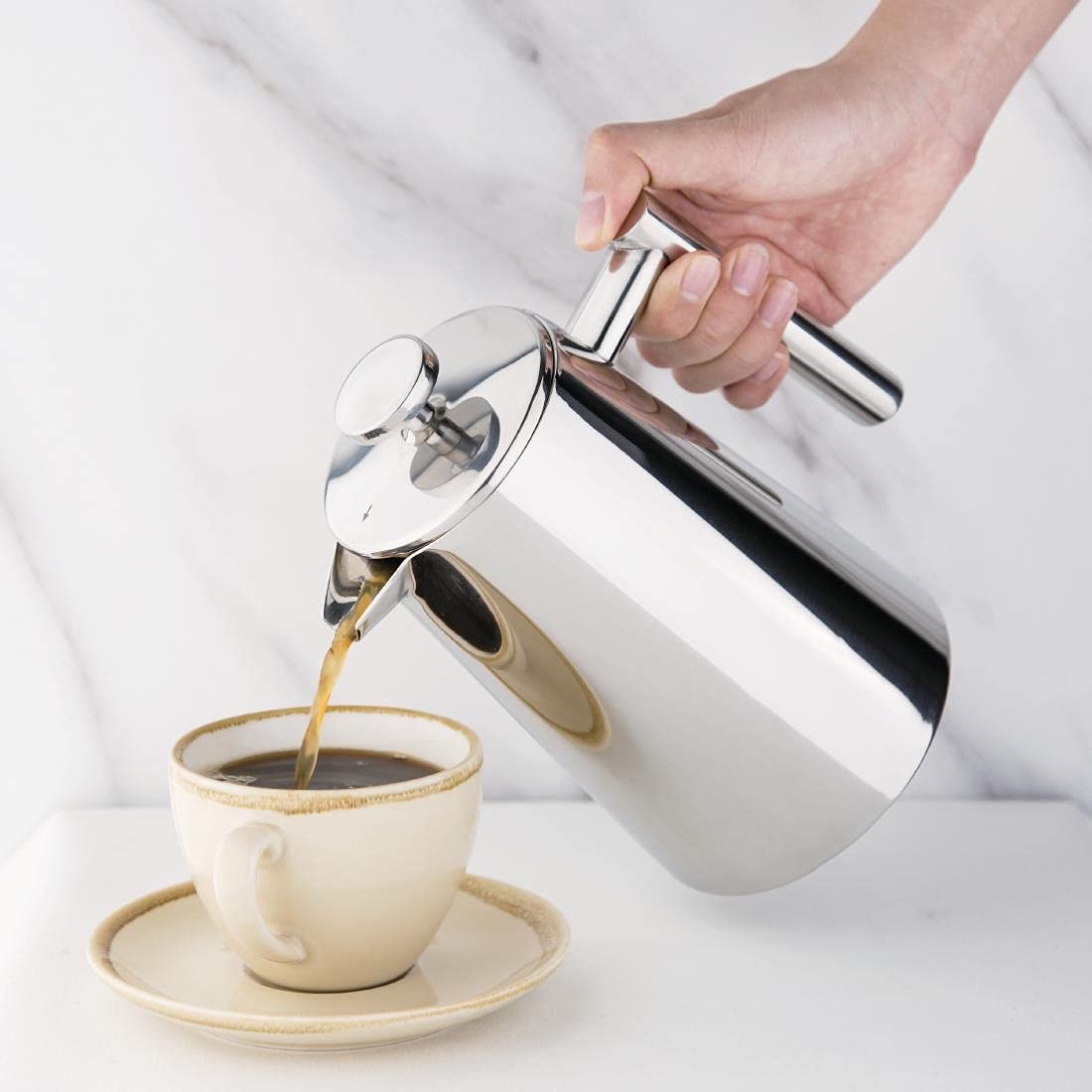 Olympia u073 émbolo de acero inoxidable, 6 tazas