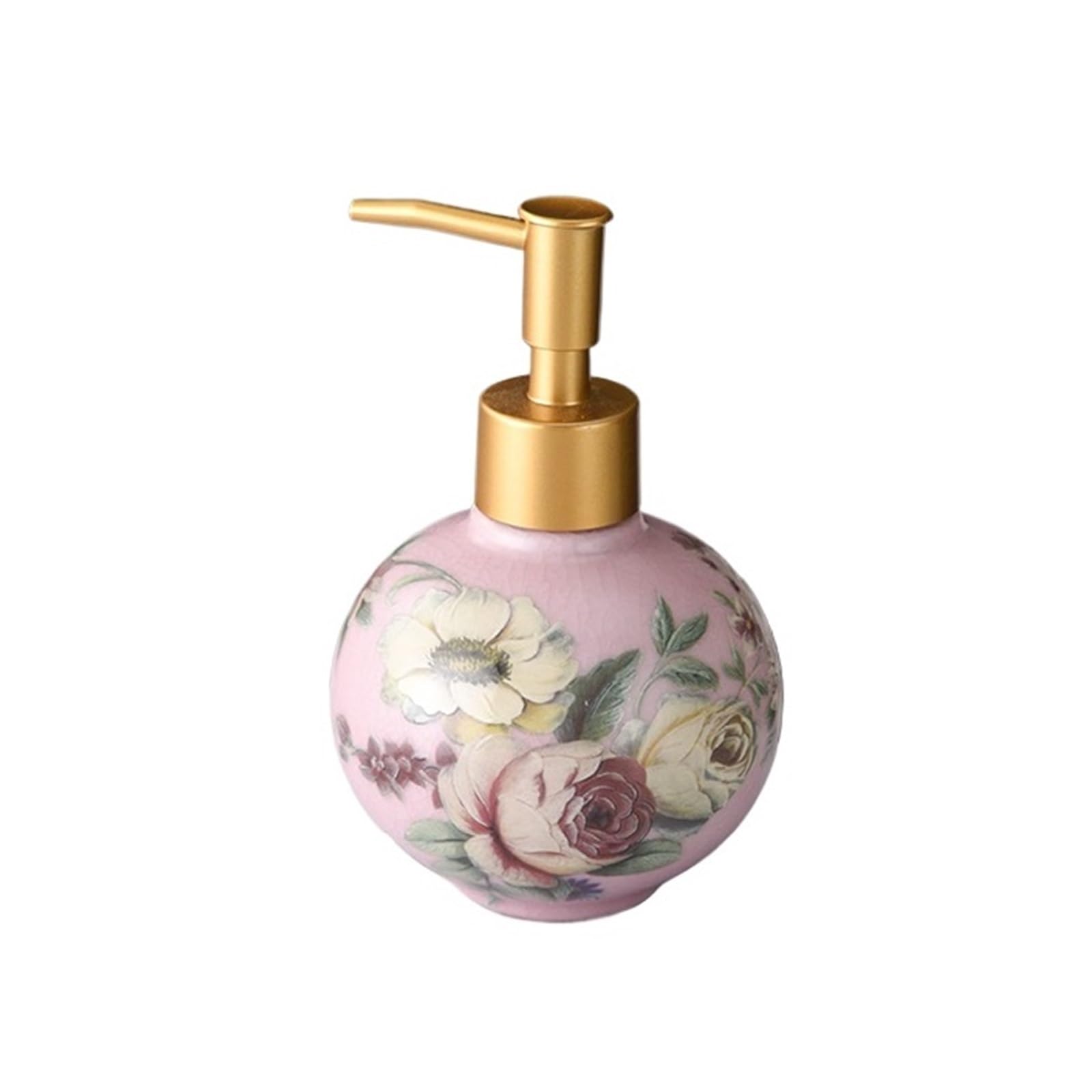 Soap Dispenser Household Spherical Ceramic Soap Dispenser Hotel Bathroom Shower Gel Lotion Bottle(Pink)