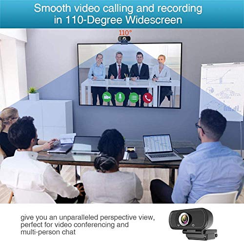 1080P Webcam, Live-Streaming-Webcam mit Stereo-Mikrofon, Desktop- oder Laptop-USB-Webcam mit 110-Grad-Blickwinkel, HD-Webcam für Videoanrufe, Aufnahme, Konferenzen, Streaming, Gaming – Bild 3