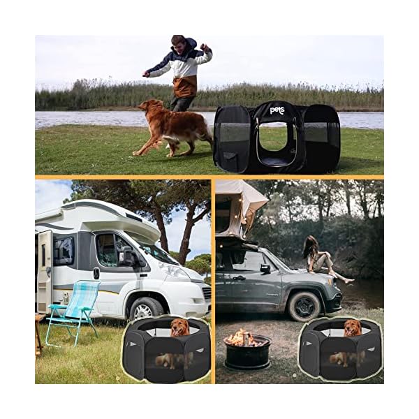 Foldable Pet Playpen with Waterproof Bottom