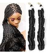 Mtmei hair French Curly Braiding Hair for Box Braids 8 Packs 24 Inch 100G/Pack Loose Wave Braidin...
