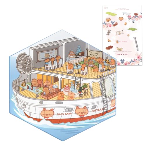 Escena de Pegatinas 3D - Pegatinas Artesanales en Miniatura para Álbumes de Recortes,Juguetes Educativos, Manualidades Artísticas, Calcomanías Anti-Estrés, Material Para