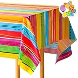 JOYIN 6 pcs Cinco De Mayo Printed Plastic Tablecover w/Multi Color Style (54 x 108 INCHES) for Fiesta, Taco Night, Birthday, and Mexican Themed Party
