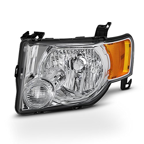 AKKON - For 2008-2012 Ford Escape 4-Door SUV Driver Side Only Headlight Assembly Chrome Housing Clear Lens