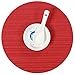 Jutao Christmas Placemats Round Table PVC Mats for Dining Table Set of 6 Wedge Woven Polyester Placemats Washable Heat Resistant Stain-Resistant Table Mats for Kitchen Table(Red 7 pcs)