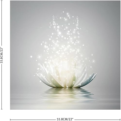 Miniatura 2 de Calcomanías murales de flores de loto blanco, calcomanías de pared personalizadas con flores florales, calcomanías de vinilo para mural con citas