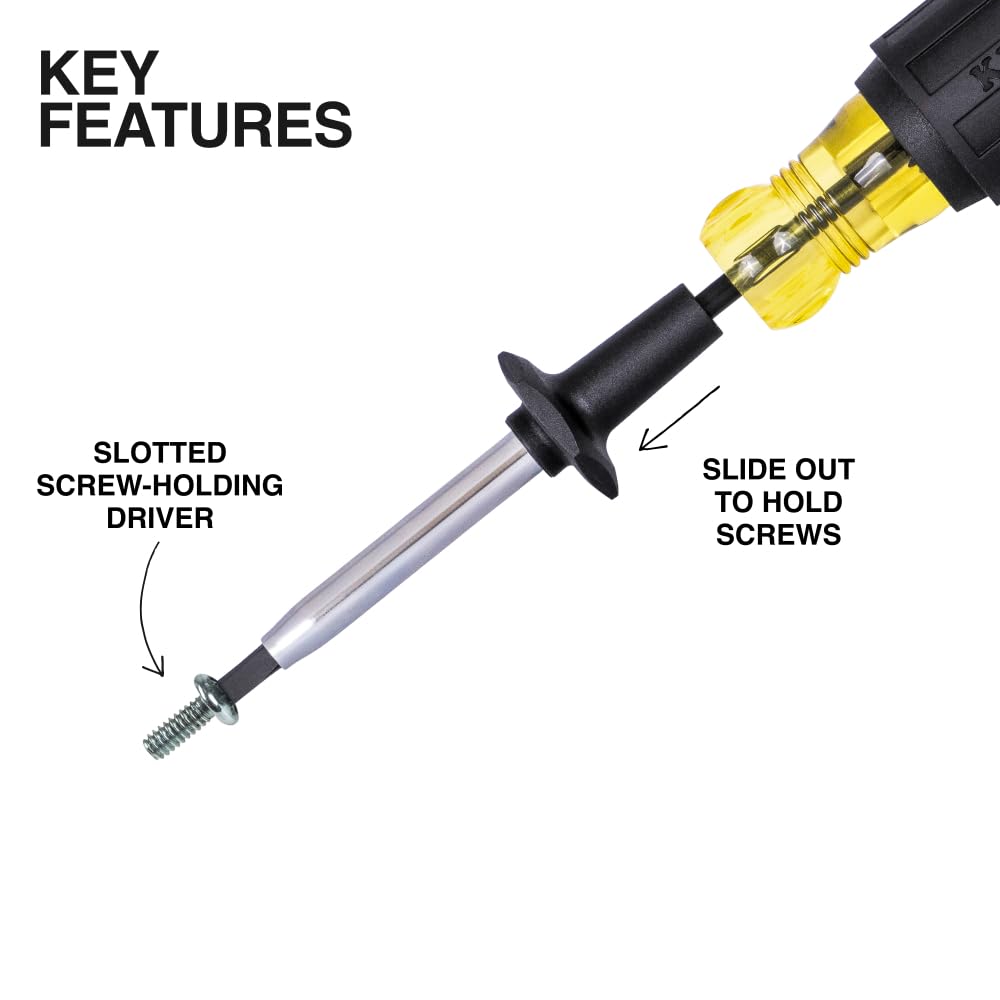 Klein Tools 85850 - Set di attrezzi da elettricista, 9 pezzi, con 3 cacciaviti a croce, 3 cacciaviti a taglio, cacciavite a vite, 2 driver isolati, Phillips e quadrato, impugnatura ammortizzata