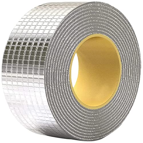 Image of 02-Inch Super Strong Adhesive Waterproof Tape for Permanent Roof Water Leakage Repair, Rubber Foil Seal for Roof Leak, Surface Crack, Window Gap, Boat, Tank (Aluminum Tape - 02 Inch)