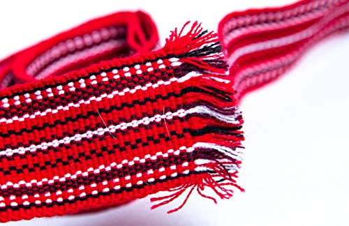 Ukrainian hand woven homespun Hutsul Belt Red KRAYKA 7 cm for Vyshyvanka3