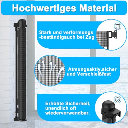 Barrière escalier extensible bébé barrière sécurité rétractable noire