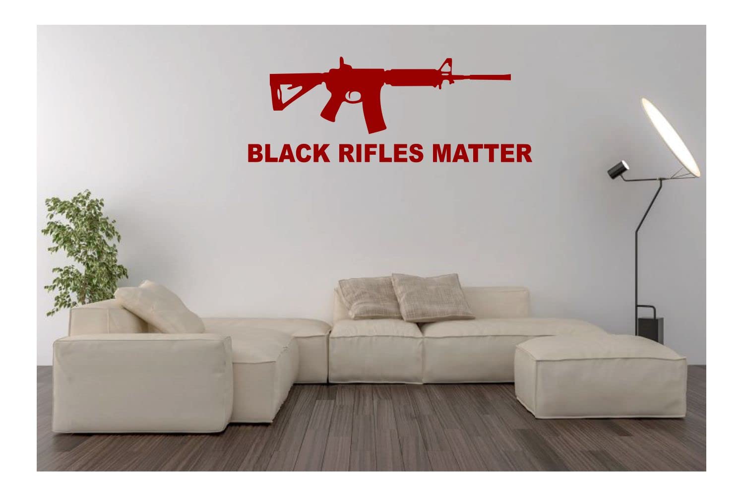 decalbazaar Vinyl Black Rifles Matter Glossy Wall Vehicle Sticker, 10 x 4 Inches Maroon