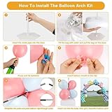 MUAEEOK 10ft Balloon Arch Kit, Wide Adjustable Ballon Arch Stand Kit with Water Fillable Base Balloon Pump Knotter Glue Ground Nails for Wedding Birthday Party Decorations - Image 7