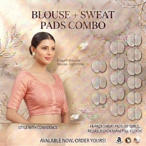 Image of Studio Shringaar Women's Zari Brocade Stitched Elbow Length Sleeves Saree Blouse