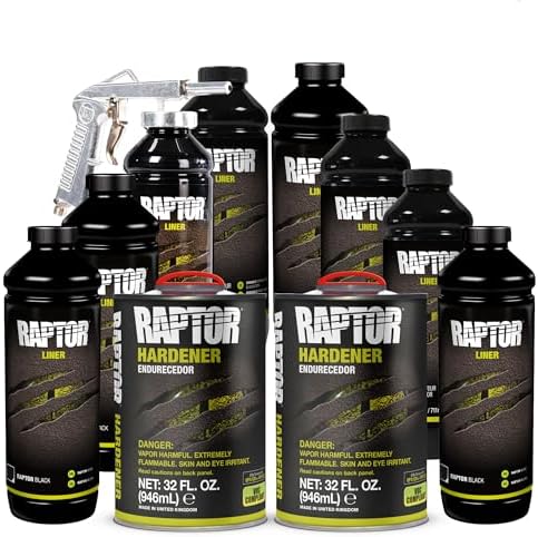 Raptor Black urethane coating with spray gun for rust resistant underbody protection