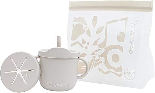 Miniatura 2 de PAPERCLIP Taza para sorber del silicóntaza del bocado en la seta con el bolso reutilizable del bocado