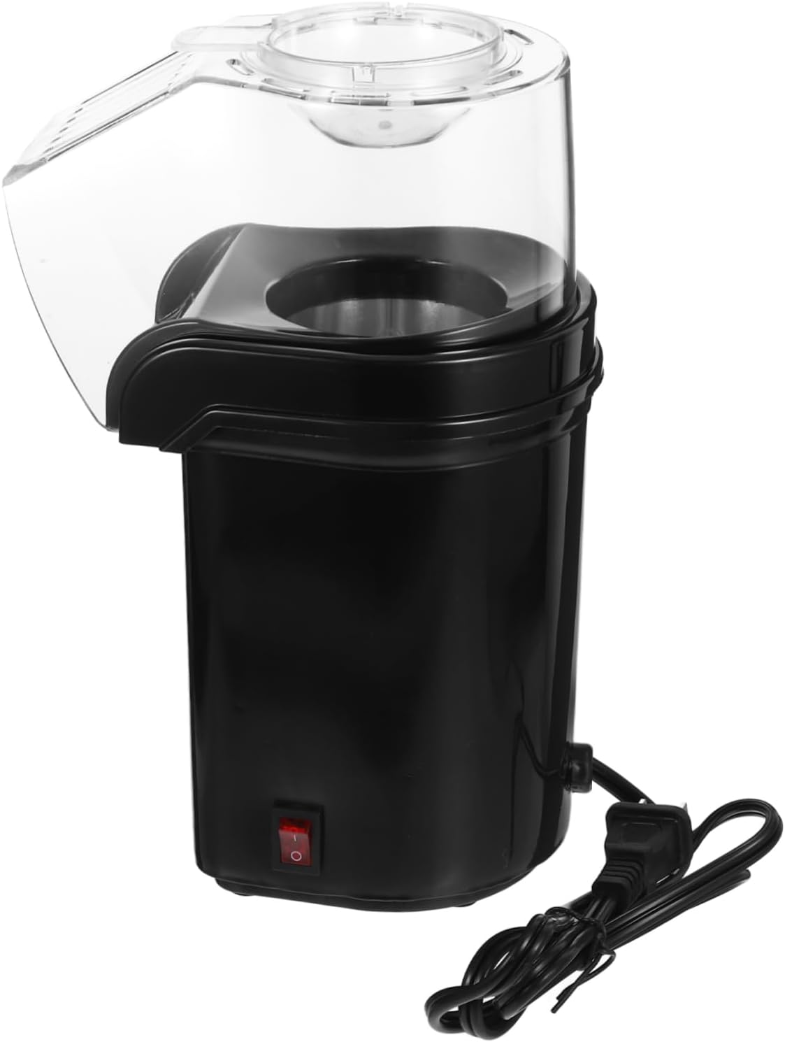 Electric Hot Air Popcorn Maker Automatic Snack Machine Healthy Oil Popcorn Popper for Home Movie Nights Adults Compact Portable Black